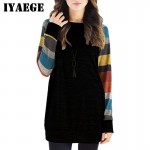 IYAEGE New Fashion Womens Tops And Blouses Casual Long Sleeve Striped Patchwork Tee Shirt Loose Baseball Shirt Tunic Tops Blusas