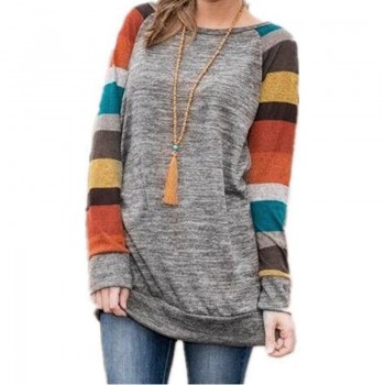 IYAEGE New Fashion Womens Tops And Blouses Casual Long Sleeve Striped Patchwork Tee Shirt Loose Baseball Shirt Tunic Tops Blusas
