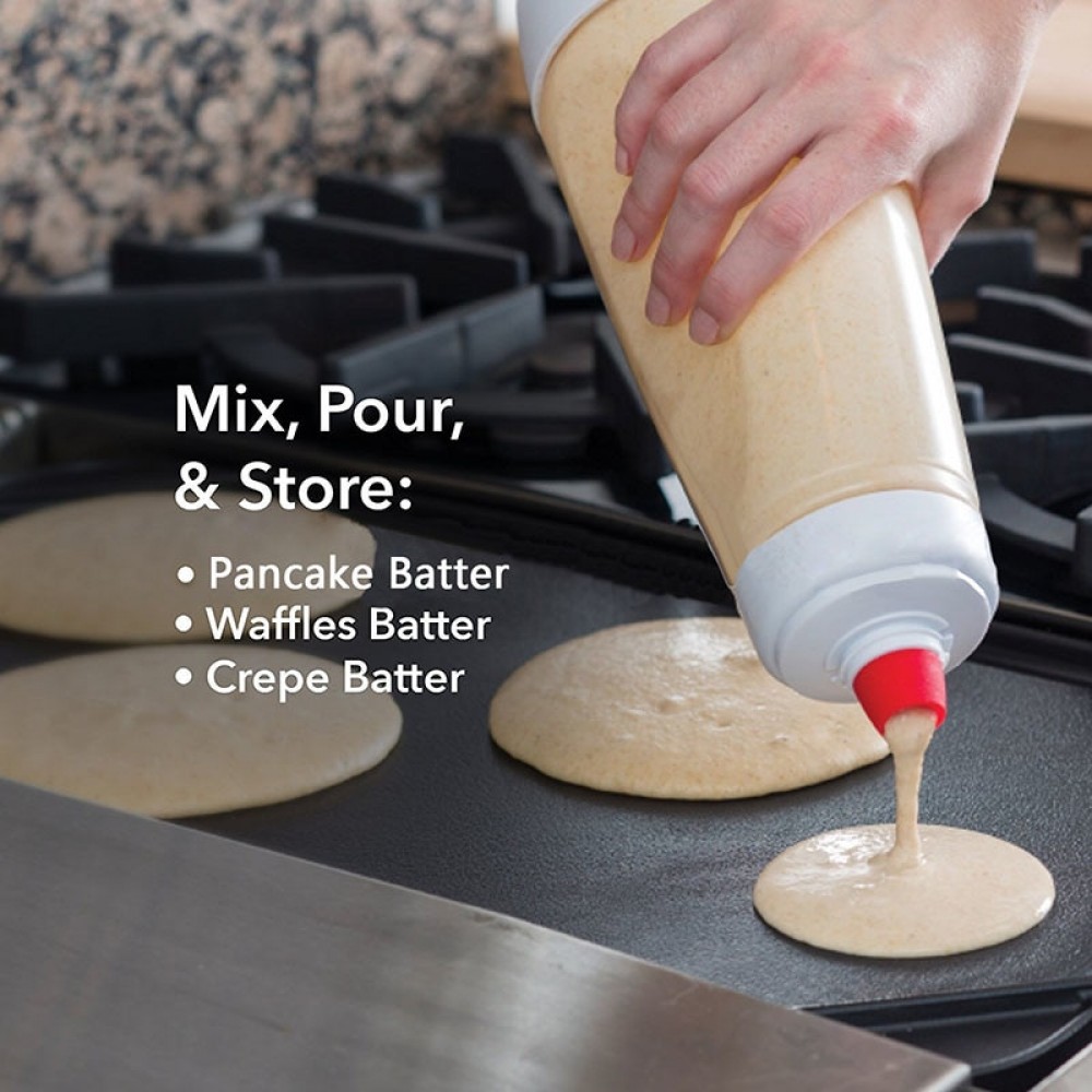 1065mL 4.5 Cups Pancake Batter Mixer Bottle Pancakes Waffles Crepes Dispenser