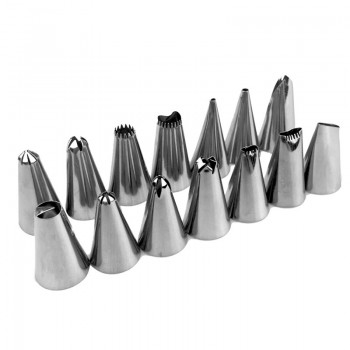 16 Pcs/Set Silicone Icing Piping Cream Pastry Bag + Stainless Steel Nozzle Pastry Tips Converter DIY Cake Decorating Tools