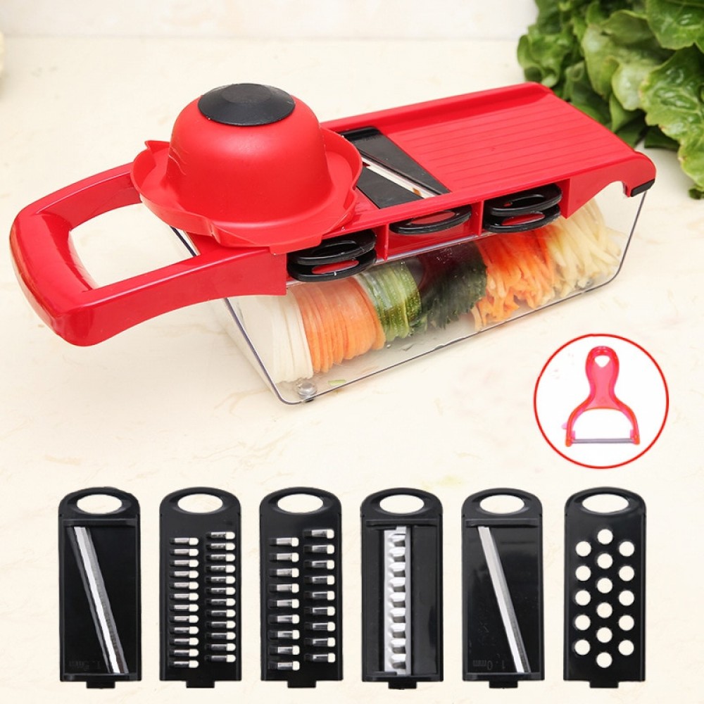 Multi-function Plastic Slicer Vegetable Cutter with Stainless Steel Blade Manual Potato Peeler Carrot Grater