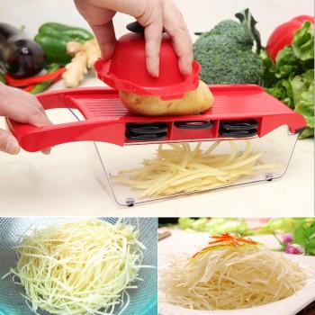 Multi-function Plastic Slicer Vegetable Cutter with Stainless Steel Blade Manual Potato Peeler Carrot Grater