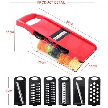 Multi-function Plastic Slicer Vegetable Cutter with Stainless Steel Blade Manual Potato Peeler Carrot Grater