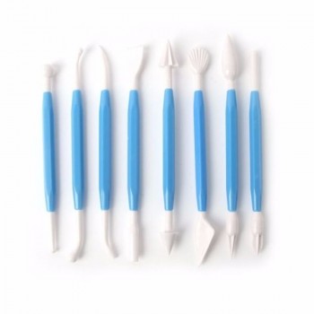 8pcs/Lot 16 Patterns Fondant Cake Decorating Flower Sugar Craft Modelling Tools Clay Fondant Cake Decorating Tool Free Shipping