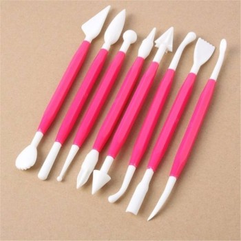 8pcs/Lot 16 Patterns Fondant Cake Decorating Flower Sugar Craft Modelling Tools Clay Fondant Cake Decorating Tool Free Shipping