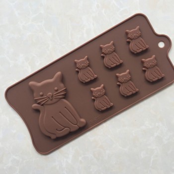 New Cat Kitten 7 Cavity Silicone Mold for Fondant, Gum Paste, Chocolate, Crafts MF100