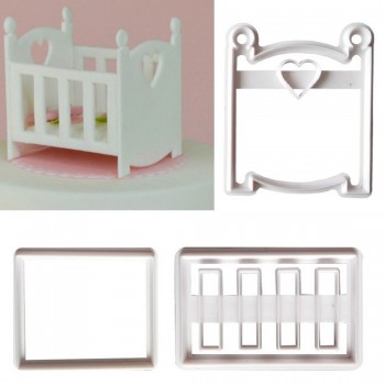 Birthday party DIY fondant molds cutters embosser Girls Boys baby cot Sugar craft moulds Cake dessert Decoration bakeware tools