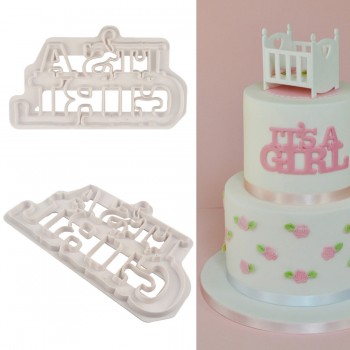 Birthday party DIY fondant molds cutters embosser Girls Boys baby cot Sugar craft moulds Cake dessert Decoration bakeware tools