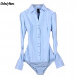 Body Shirt Women Blouses Blusas Blusa Casual Blouse Shirts 2018 White Black Blue Long Sleeve Tops Bodysuit Clothing