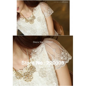 2019 fashion Summer New Offer womens chiffon shirt lace top beading embroidery o-neck  Womens Blouses Blouse  S-XXXL  d338A31