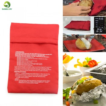 Red Microwave Potato Bag Baking Potato Cooking Bag Washable Cooker Bag Baked Potatoes Rice Pocket Oven Quick Fast Kitchen Tools