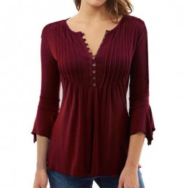 Women Blouse Shirts 2018 Elegant Ruffles Chiffon Summer Tops Plus Size Flare Sleeve Solid Casual Loose Shirt blusas feminina