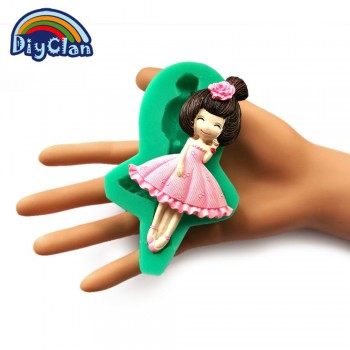 New 12 style pretty girl fondant molds cake decorating tools silicone moulds for chocolate polymer clay resin mold baking tools