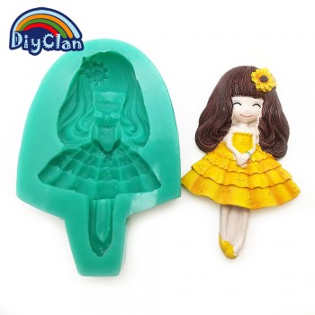 New 12 style pretty girl fondant molds cake decorating tools silicone moulds for chocolate polymer clay resin mold baking tools