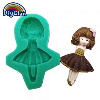 New 12 style pretty girl fondant molds cake decorating tools silicone moulds for chocolate polymer clay resin mold baking tools