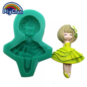 New 12 style pretty girl fondant molds cake decorating tools silicone moulds for chocolate polymer clay resin mold baking tools