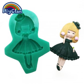 New 12 style pretty girl fondant molds cake decorating tools silicone moulds for chocolate polymer clay resin mold baking tools