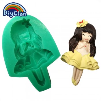 New 12 style pretty girl fondant molds cake decorating tools silicone moulds for chocolate polymer clay resin mold baking tools