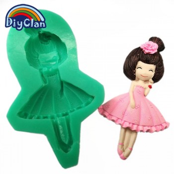 New 12 style pretty girl fondant molds cake decorating tools silicone moulds for chocolate polymer clay resin mold baking tools