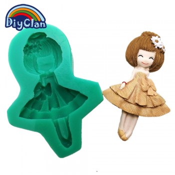 New 12 style pretty girl fondant molds cake decorating tools silicone moulds for chocolate polymer clay resin mold baking tools
