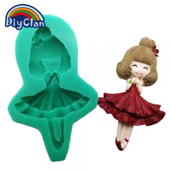 New 12 style pretty girl fondant molds cake decorating tools silicone moulds for chocolate polymer clay resin mold baking tools
