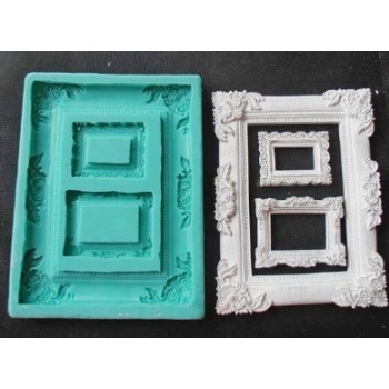 Silicone fondant mold Photo Frame Silicone Mold food grade Fondant Cake Decoration Mold Sugar Craft Tools Random Color
