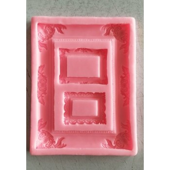 Silicone fondant mold Photo Frame Silicone Mold food grade Fondant Cake Decoration Mold Sugar Craft Tools Random Color