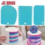 3Pcs/set Plastic Dough Knife Icing Fondant Scraper Jagged Edge Plain Smooth Cake Paddle Cake Spatulas Baking Pastry Tools