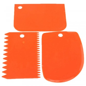 3Pcs/set Plastic Dough Knife Icing Fondant Scraper Jagged Edge Plain Smooth Cake Paddle Cake Spatulas Baking Pastry Tools