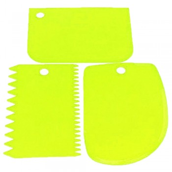 3Pcs/set Plastic Dough Knife Icing Fondant Scraper Jagged Edge Plain Smooth Cake Paddle Cake Spatulas Baking Pastry Tools