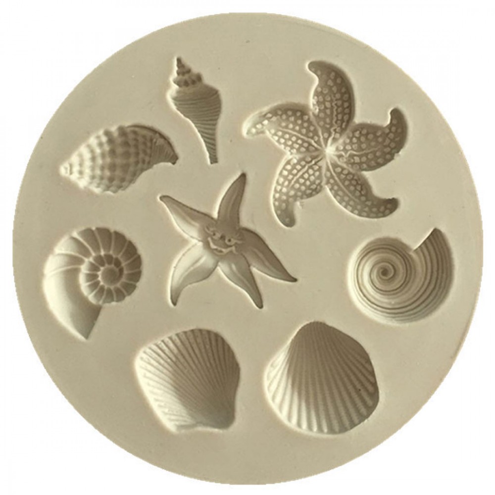 Cake Decoration Tools DIY Sea Creatures Conch Starfish Shell Fondant Cake Candy Silicone Molds Creative DIY Chocolate Mold