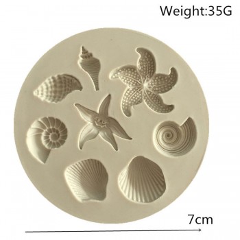 Cake Decoration Tools DIY Sea Creatures Conch Starfish Shell Fondant Cake Candy Silicone Molds Creative DIY Chocolate Mold