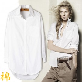 Elegant Long Blouse White Shirt Women Ladies Office 100% cotton Shirts Casual Cotton Blouse Fashion Blusas Femininas 0.24