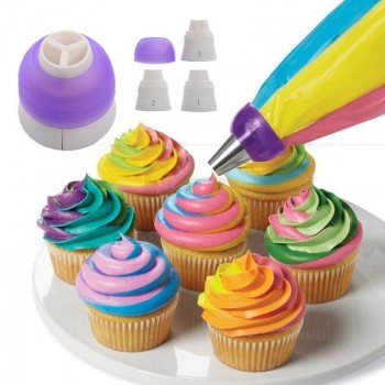 Russian Icing Piping Nozzles Tips Cream Pastry Bag Tricolor Converter Cake Decorating Tools Set Pastry Tools Baking accessories