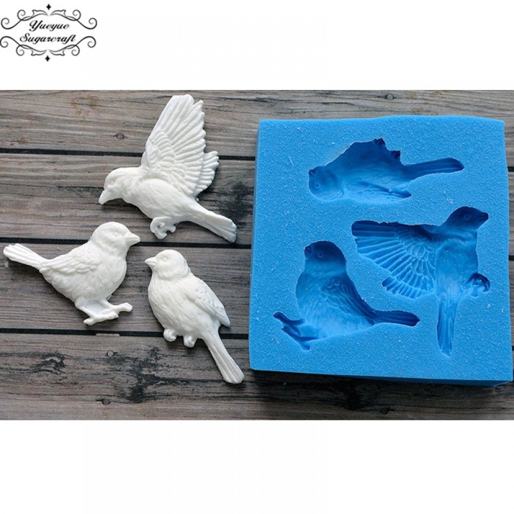 Yueyue Sugarcraft Birds Silicone mold fondant mold cake decorating tools chocolate gumpaste mold