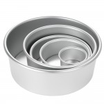5pcs/set Aluminum Alloy Round Cake Mould Chiffon Cake Baking Pan Pudding Cheesecake Mold Set with Removable Bottom