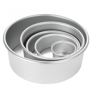 5pcs/set Aluminum Alloy Round Cake Mould Chiffon Cake Baking Pan Pudding Cheesecake Mold Set with Removable Bottom