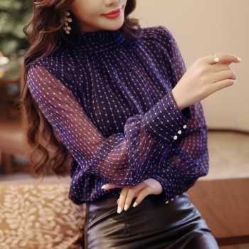 new arrived 2018 spring blouse women long sleeved shirt female fashion loose blouse office lady clothing D468 30