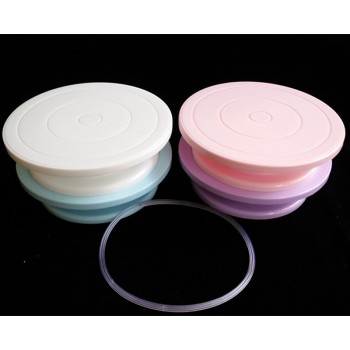 DIY Pan Baking Tool Plastic Cake Plate Turntable Rotating Anti-skid Round Cake Stand Cake Decorating Rotary Table Kitchen Tool