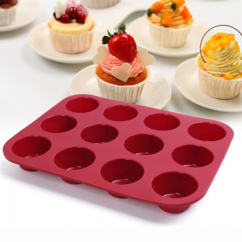 Cup Silicone Muffin Pan amp;Cupcake Baking Pan Non-Stick Silicone Cake Mold Round Mini Muffin Pan Form