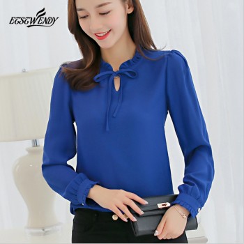 Autumn 2019 Women White Shirt Long Sleeve Black Shirt Korean Women Clothing Streetwear Slim Chiffon Blouse Elegant Women Tops