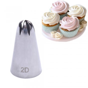 LINSBAYWU #2D Large Size Rose Flower Cake Decorating Icing Tip Cupcake Nozzles Decoration