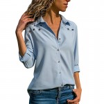 Women Tops Blouses 2018 Autumn Elegant Long Sleeve Blouse Shirt Turn Down Collar Chiffon Blouse Office Shirts Blusas Camisa