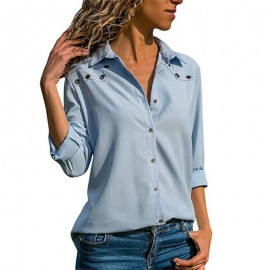 Women Tops Blouses 2018 Autumn Elegant Long Sleeve Blouse Shirt Turn Down Collar Chiffon Blouse Office Shirts Blusas Camisa
