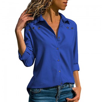 Women Tops Blouses 2018 Autumn Elegant Long Sleeve Blouse Shirt Turn Down Collar Chiffon Blouse Office Shirts Blusas Camisa