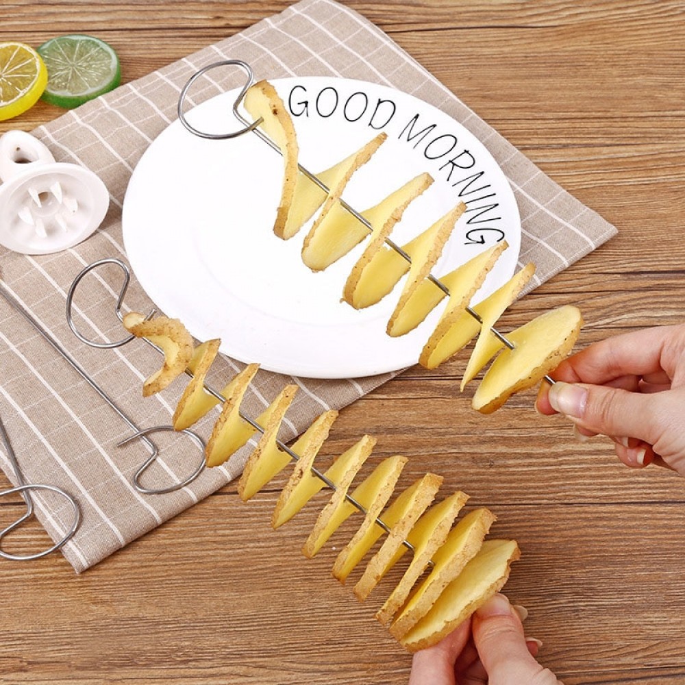 Easy Operation New Potato Spiral Cutter Slicer Spiral Potato Chips Potato Tower Making Twist Shredder Cooking Tools