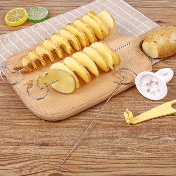 Easy Operation New Potato Spiral Cutter Slicer Spiral Potato Chips Potato Tower Making Twist Shredder Cooking Tools