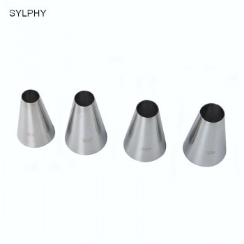 SYLPHY #806#807#808#809 4pcs Round Nozzle for Cream Large Metal Cake Decorating tips Set Baking Tools Pastry Nozzles