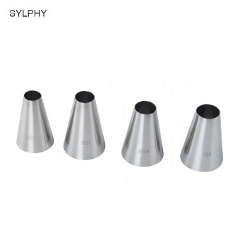 SYLPHY #806#807#808#809 4pcs Round Nozzle for Cream Large Metal Cake Decorating tips Set Baking Tools Pastry Nozzles