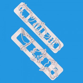 2pcs/set 3D Dinosaur Cookie Cutters Plastic Cookie Biscuit Decorating Mold Animal Shape Cookie Stamps Cake Fondant Cutter